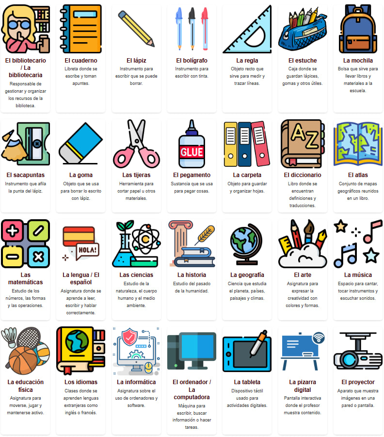 Vocabulario: La escuela